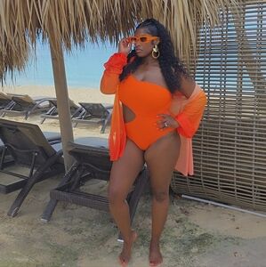 Vibrant Orange One-Shoulder Swimsuit